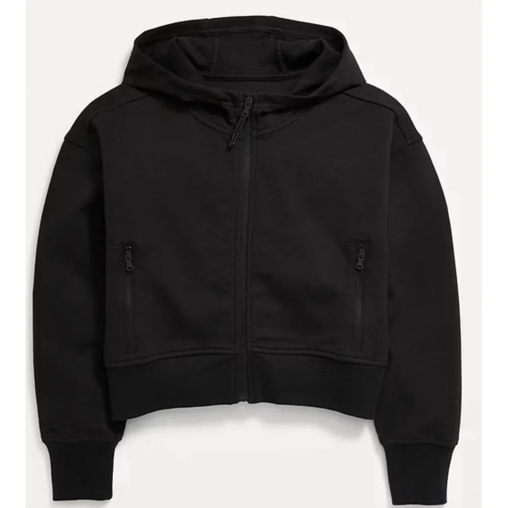 Old Navy Active Dynamic Fleece‎ Hoodie Girls L (10-12 Charcoal/black Accents